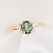 Lena Ring 0.75ct Green Madagascar Sapphire, 14k Yellow Gold (One of a kind)