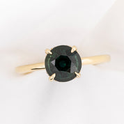 Athena Ring 2.13ct Peacock Green Australian Sapphire, 14k Yellow Gold (One of a kind)