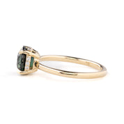 Athena Ring 2.13ct Peacock Green Australian Sapphire, 14k Yellow Gold (One of a kind)