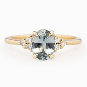 Teresa Ring 1.30ct Aqua Blue Montana Sapphire, 14k Yellow Gold (One of a kind)