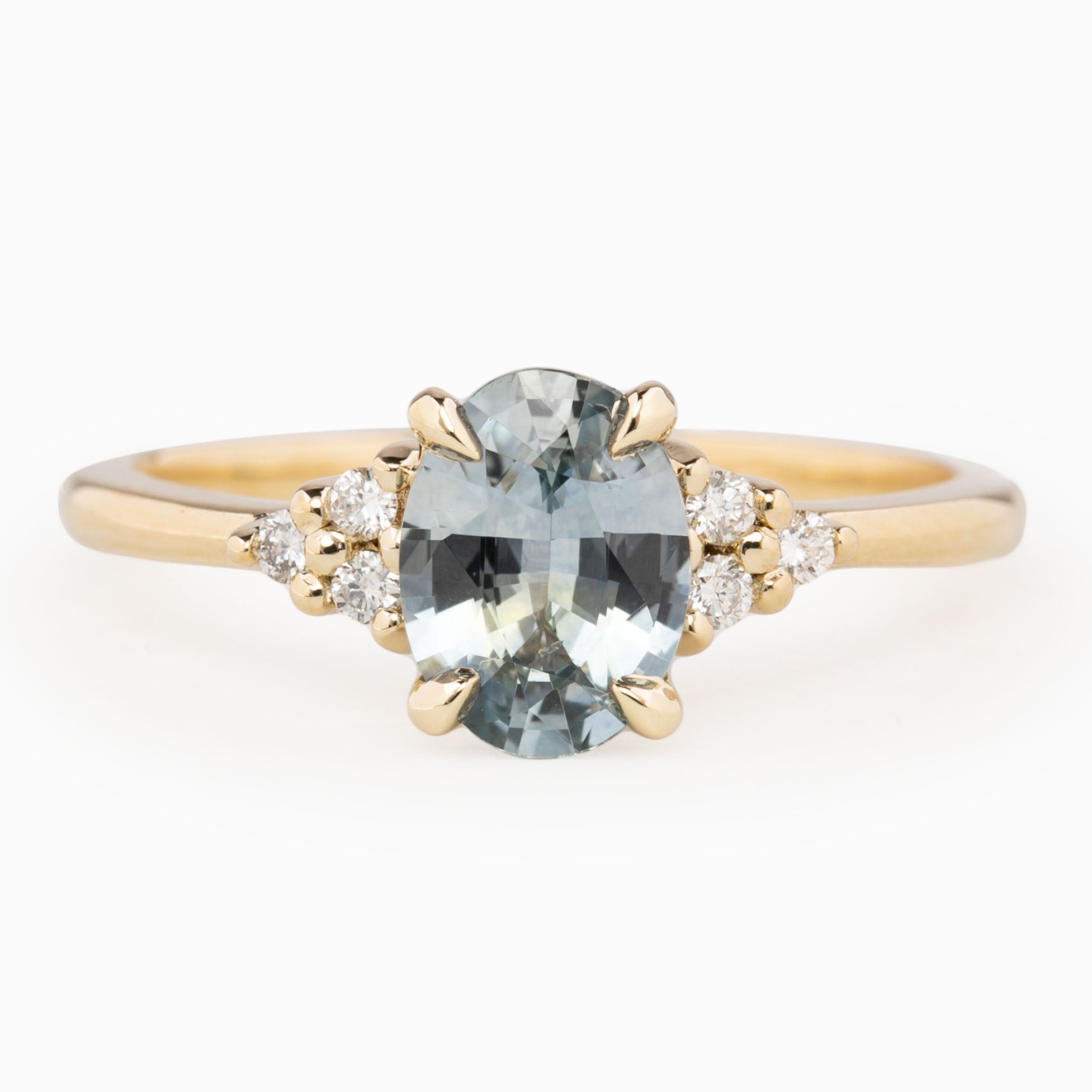 Teresa Ring 1.30ct Aqua Blue Montana Sapphire, 14k Yellow Gold (One of a kind)