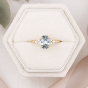 Teresa Ring 1.30ct Aqua Blue Montana Sapphire, 14k Yellow Gold (One of a kind)