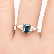 Remi Ring Emerald Cut Montana Sapphire, 14k Yellow Gold (One of a kind)