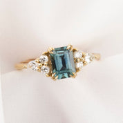 Remi Ring Emerald Cut Montana Sapphire, 14k Yellow Gold (One of a kind)