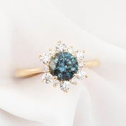 Amara Ring, 1.31ct Aqua Blue Montana Sapphire