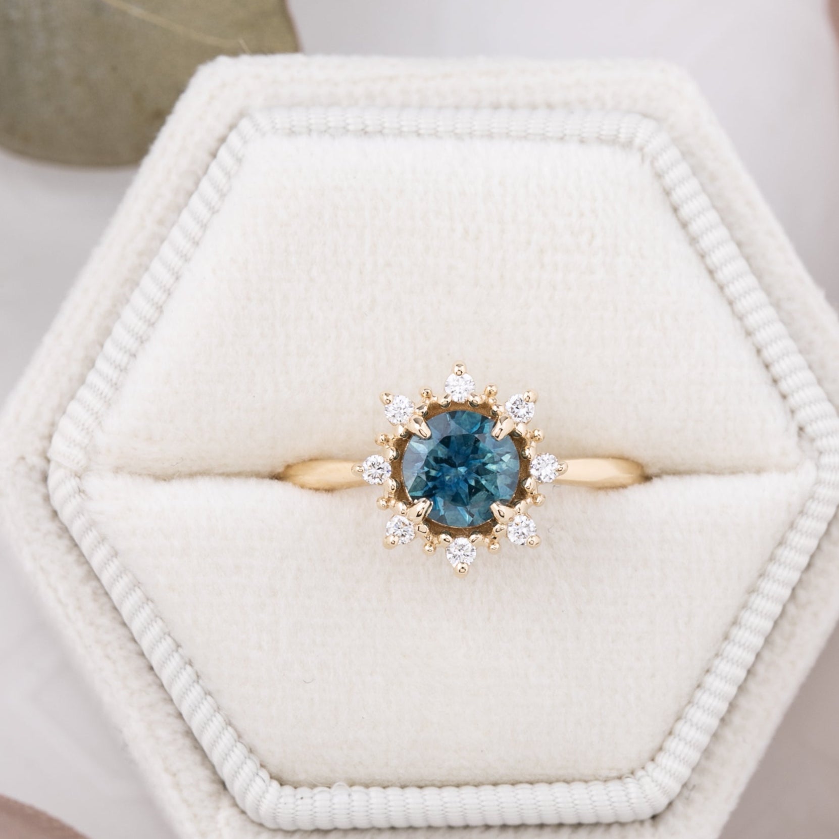 Victoria Ring, 1.01ct Montana Sapphire