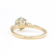 Estel Fleur Petal Ring 1.50ct Aqua Blue Montana Sapphire, 14k Yellow Gold (One of a kind)