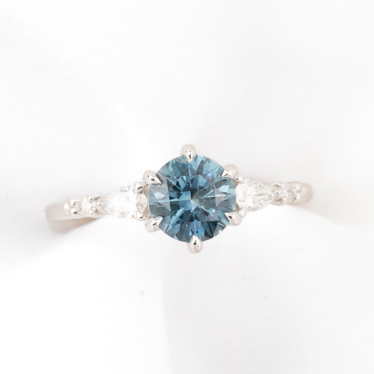 Estel Fleur Petal Ring, 1.34ct Blue Montana Sapphire