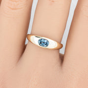 Dome Ring 0.60ct Blue Montana Sapphire, 14k Yellow Gold