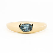 Dome Ring 0.60ct Blue Montana Sapphire, 14k Yellow Gold