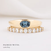 【一点物】ドームリング ・0.60ct・モンタナ産ブルーグリーンサファイア・K14YG