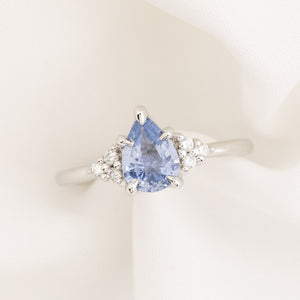 【一点物】テレサリング ・1.06ct・非加熱マダガスカル産ブルーサファイア・K14WG
