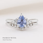 Teresa Ring 1.06ct Blue Madagascar Sapphire, 14k White Gold (One of a kind)