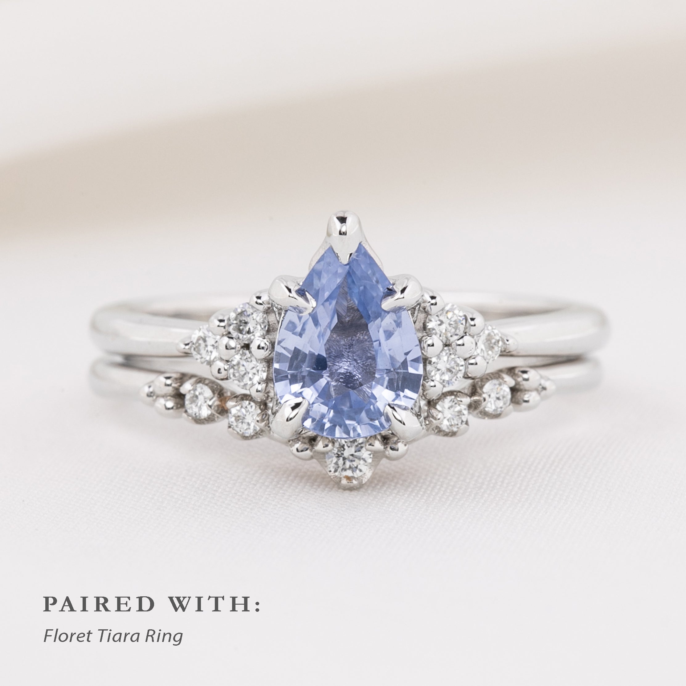 Teresa Ring 1.06ct Blue Madagascar Sapphire, 14k White Gold (One of a kind)