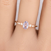Estel Fleur Four Prongs Ring, Lavender Purple Sapphire, 14k Rose Gold (One of a kind)