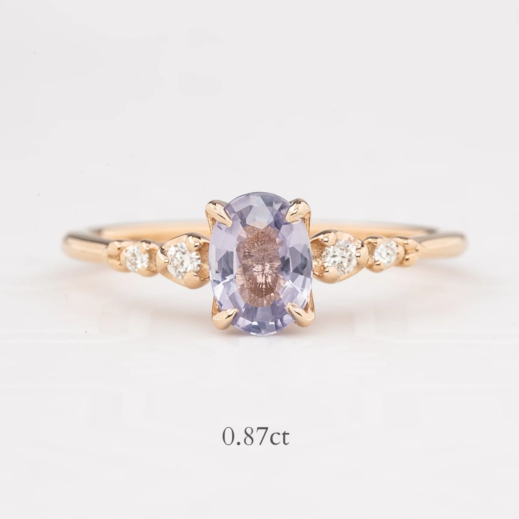 Estel Fleur Four Prongs Ring, Lavender Purple Sapphire, 14k Rose Gold (One of a kind)