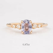 Estel Fleur Four Prongs Ring, Lavender Purple Sapphire, 14k Rose Gold (One of a kind)