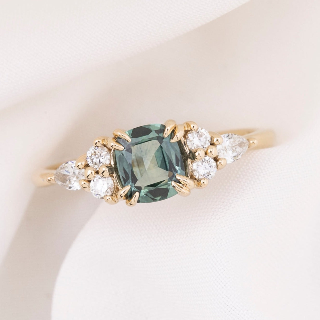 Remi Ring 0.79ct Mint Green Montana Sapphire, 14k Yellow Gold (One