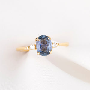 【一点物】エステルリング ・1.06ct・加熱スリランカ産ブルーサファイア・K14YG