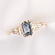 Edith Ring 0.71ct Light Blue Montana Sapphire, 14k Yellow Gold (One of a kind)