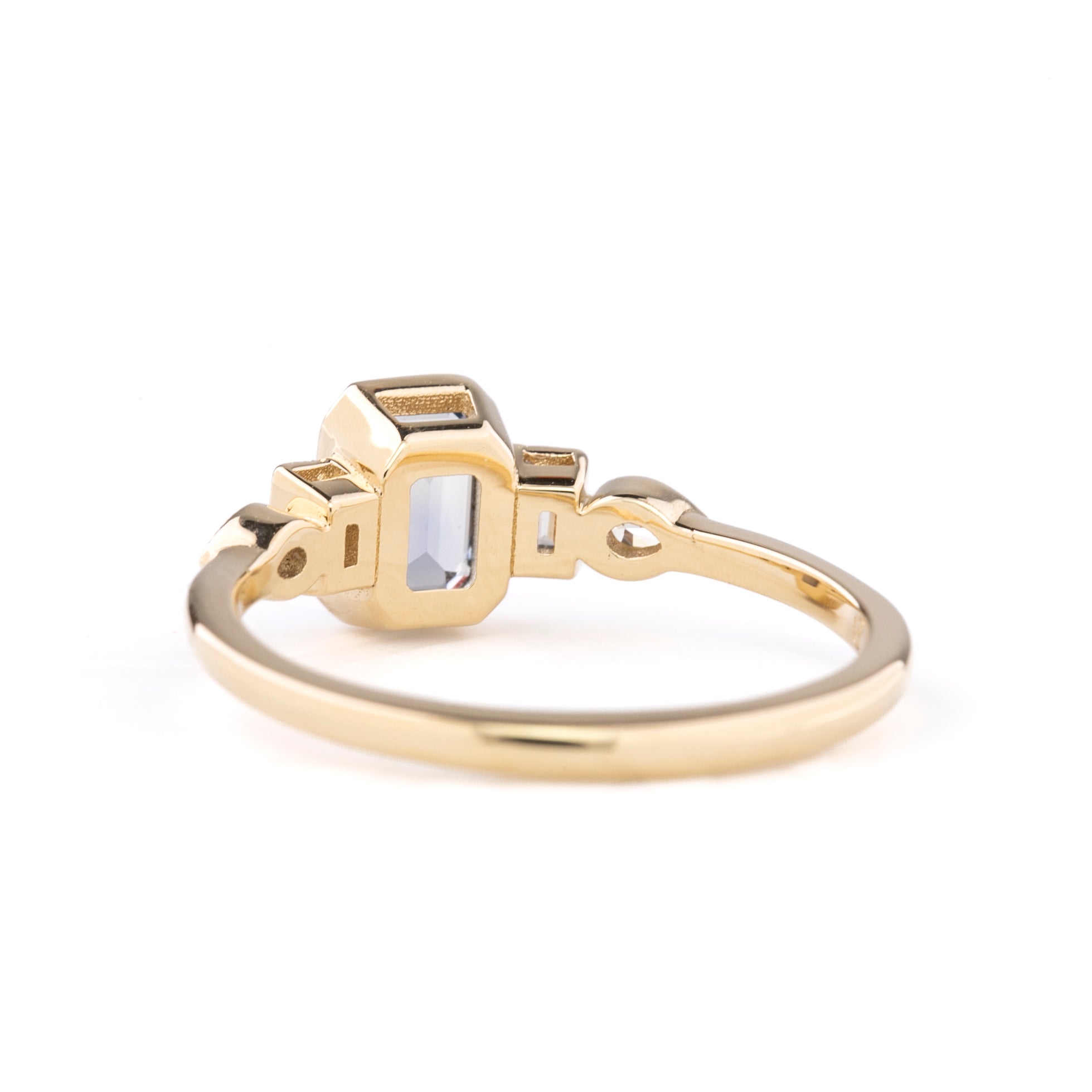 Edith Ring 0.71ct Light Blue Montana Sapphire, 14k Yellow Gold (One of a kind)