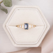 Edith Ring 0.71ct Light Blue Montana Sapphire, 14k Yellow Gold (One of a kind)