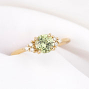 Teresa Ring Green Yellow Montana Sapphire, 14k Yellow Gold (One of a kind)