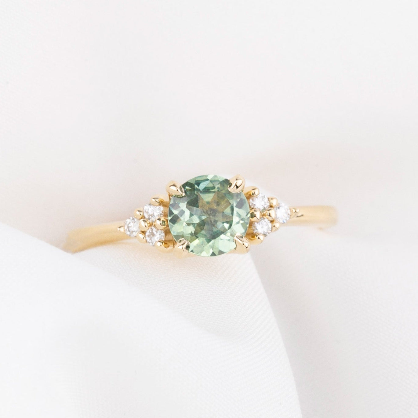 Teresa Ring, 0.99ct Green Yellow Montana Sapphire