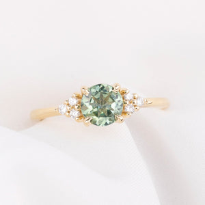 Teresa Ring, 0.99ct Green Yellow Montana Sapphire