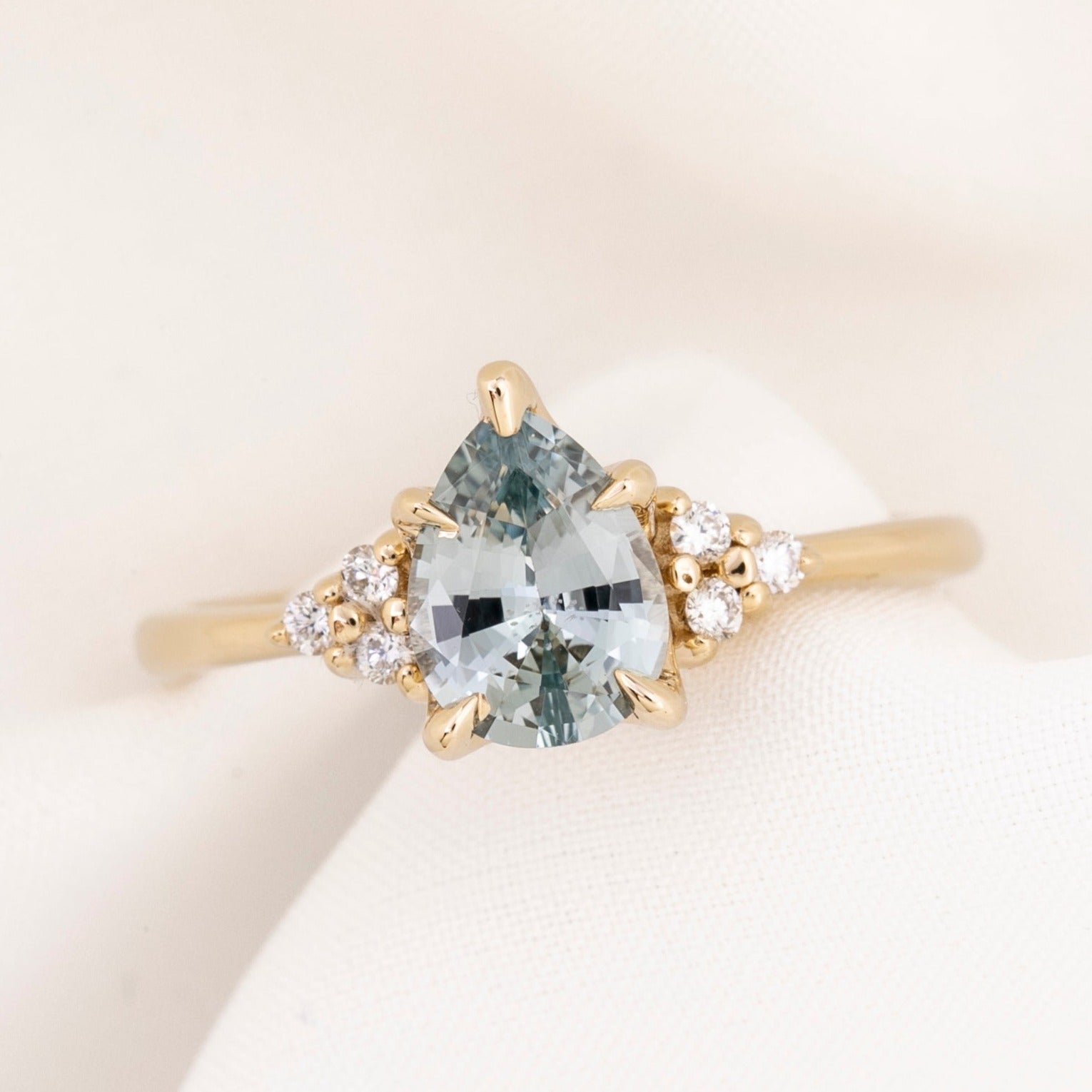 Teresa Ring 1.27ct Light Blue Madagascar Sapphire, 14k Yellow Gold (One of a kind)
