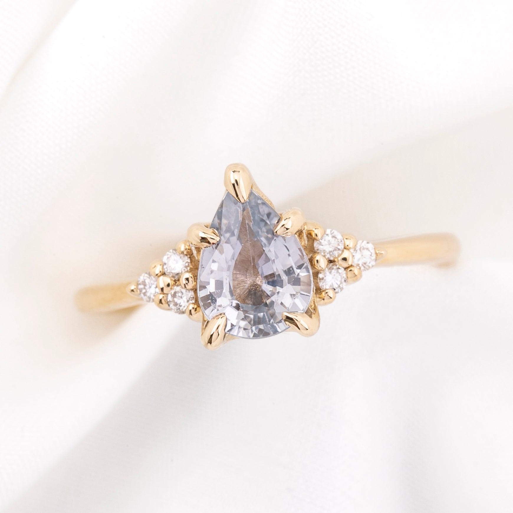 Teresa Ring 1.27ct Light Blue Madagascar Sapphire, 14k Yellow Gold (One of a kind)