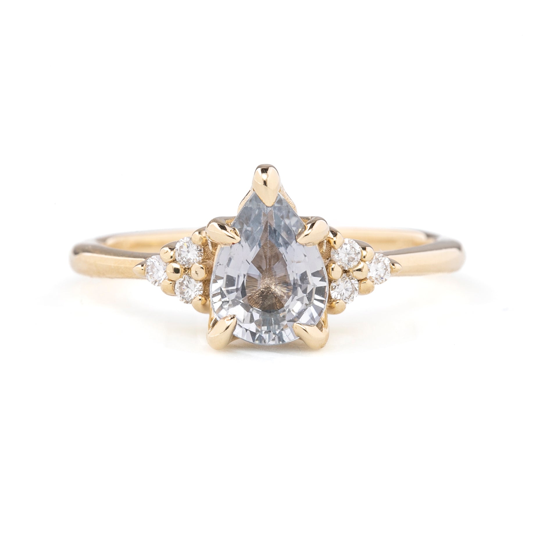 Teresa Ring 1.27ct Light Blue Madagascar Sapphire, 14k Yellow Gold (One of a kind)