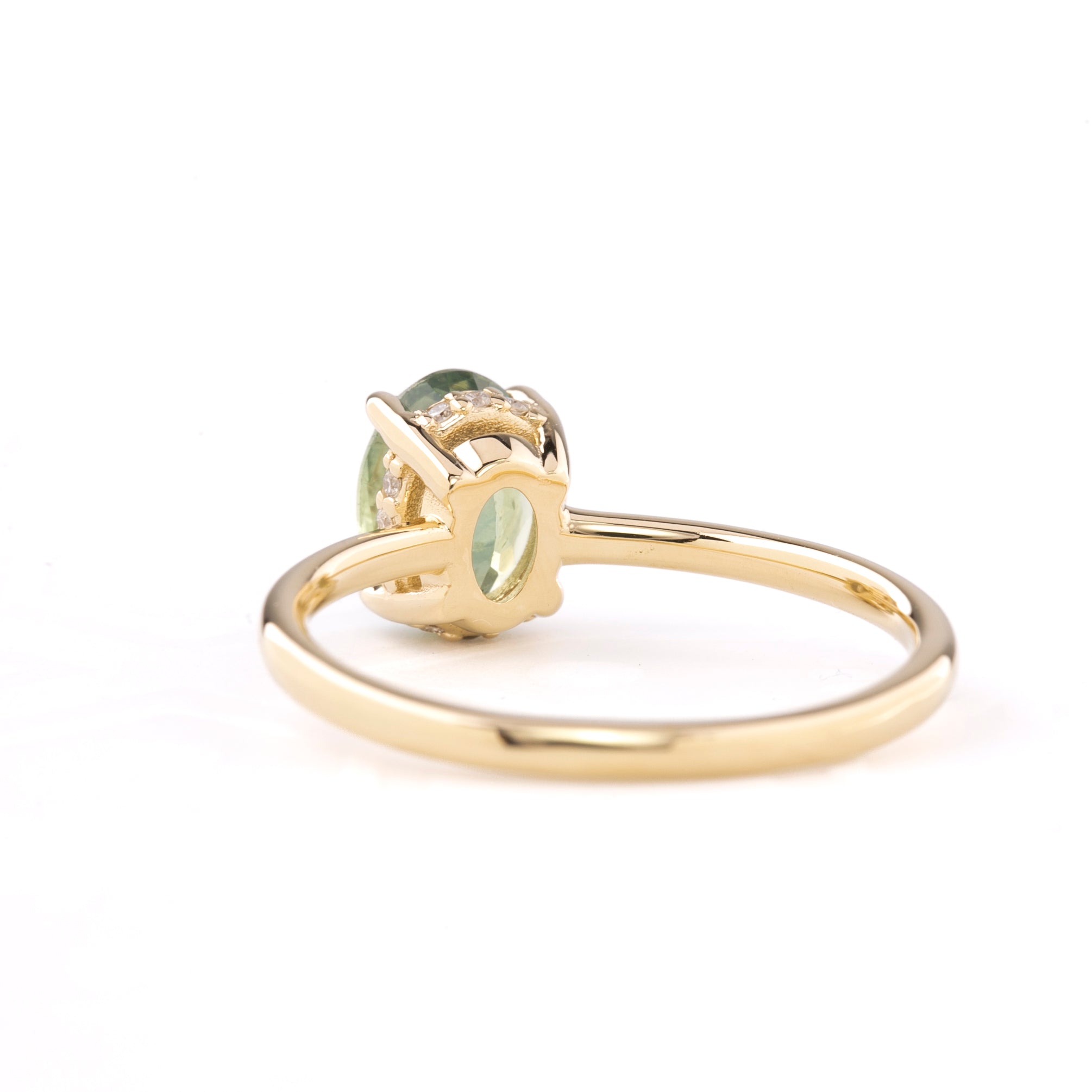 Athena Ring, 1.74ct Light Green Montana Sapphire