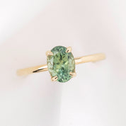 Athena Ring, 1.74ct Light Green Montana Sapphire