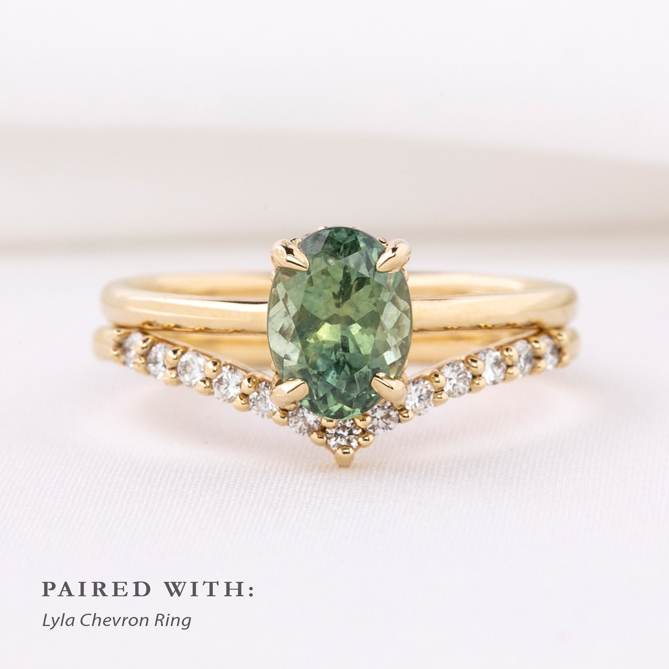 Athena Ring, 1.74ct Light Green Montana Sapphire