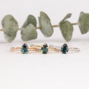 Maria Ring Blue Green Madagascar Sapphire, 14k Rose Gold (One of a kind)