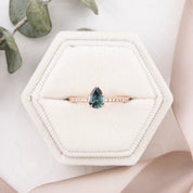 Maria Ring Blue Green Madagascar Sapphire, 14k Rose Gold (One of a kind)