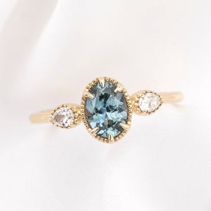 Diana Ring, 1.07ct Montana Sapphire, oval shape gemstone