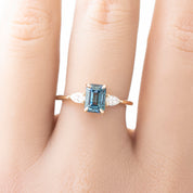 Olivia Ring 1.50ct Teal Blue Montana Sapphire, 14k Yellow Gold (One of a kind)