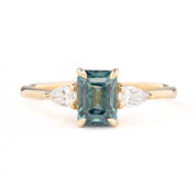 Olivia Ring 1.50ct Teal Blue Montana Sapphire, 14k Yellow Gold (One of a kind)