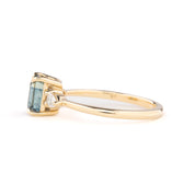 Olivia Ring 1.50ct Teal Blue Montana Sapphire, 14k Yellow Gold (One of a kind)