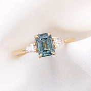 Olivia Ring 1.50ct Teal Blue Montana Sapphire, 14k Yellow Gold (One of a kind)