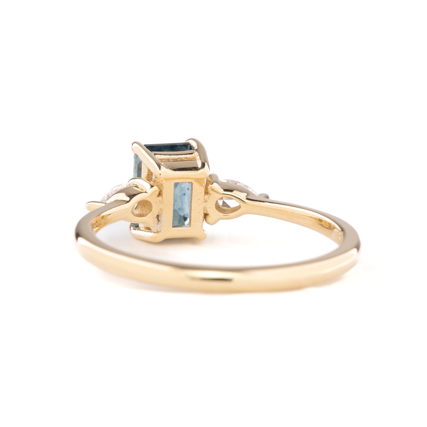 Olivia Ring 1.50ct Teal Blue Montana Sapphire, 14k Yellow Gold (One of a kind)