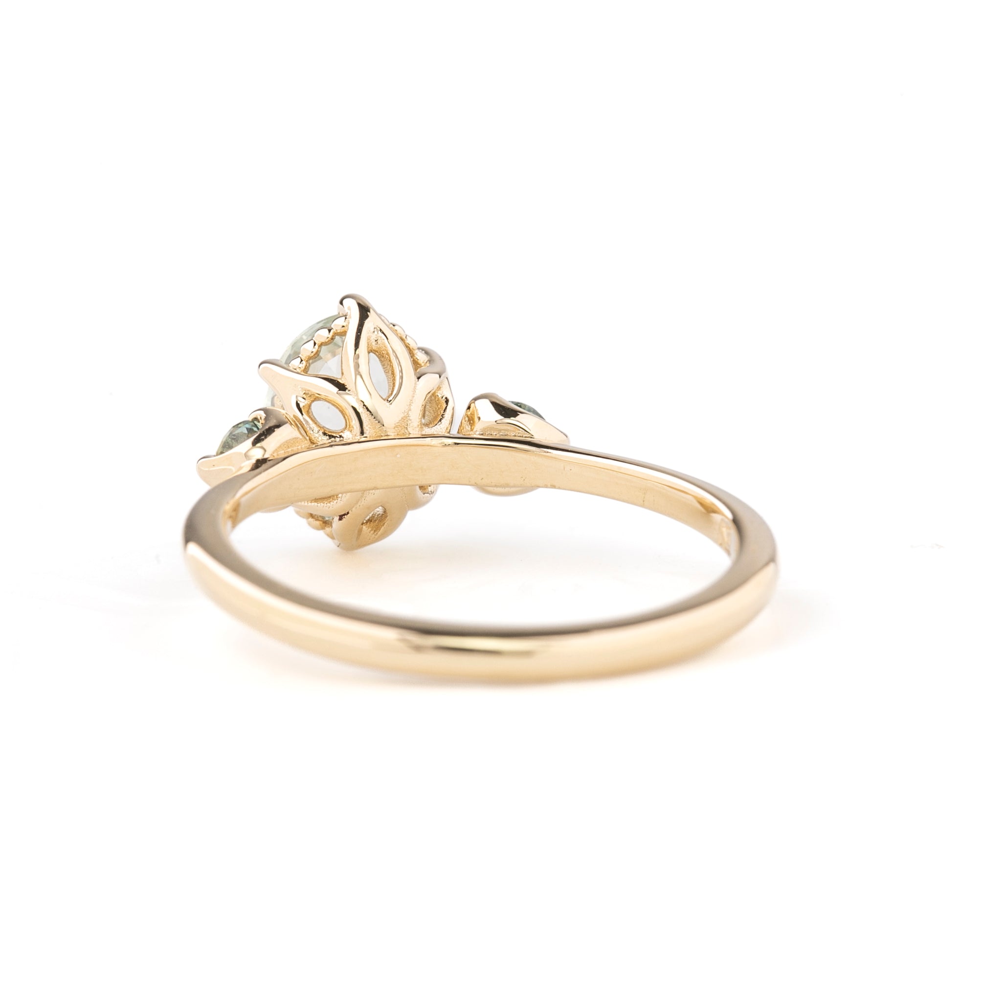 Ayana Ring, 1.23ct Unheated Mint Green Madagascar Sapphire