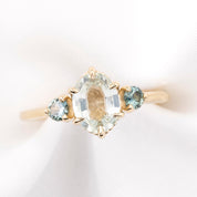 Ayana Ring, 1.23ct Unheated Mint Green Madagascar Sapphire