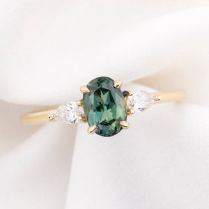 Olivia Ring, 1.32ct Queensland Sapphire, oval shape gemstone