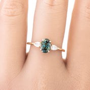 Olivia Ring 1.32ct Green Queensland Sapphire, 14k Yellow Gold (One of a kind)