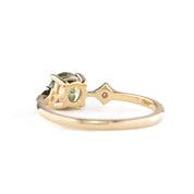 Charlene Ring 1.11ct Parti Green Yellow Montana Sapphire, 14k Yellow Gold (One of a kind)