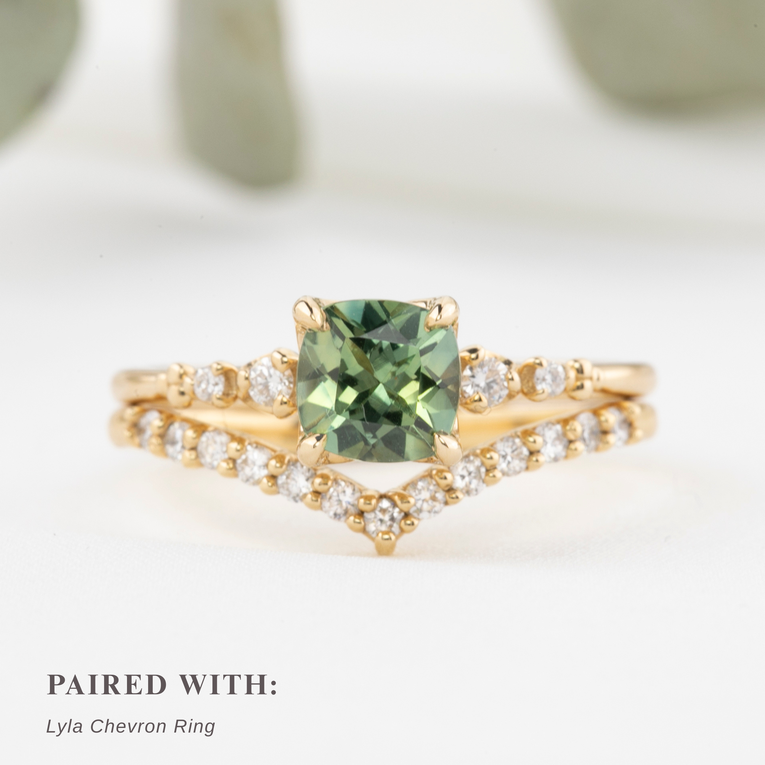 Estel Fleur Ring, 1.22ct Green Montana Sapphire
