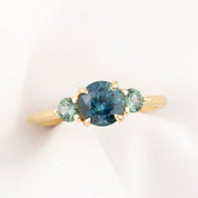 Juliette Ring, 1.33ct Teal Blue Monatana Sapphire